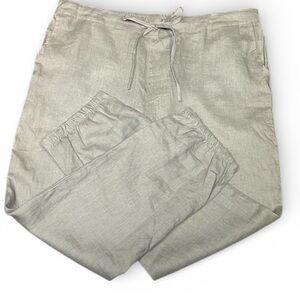 Iximo 100% Linen Drawstring Pants – Natural Oat | Lightweight Resort Style